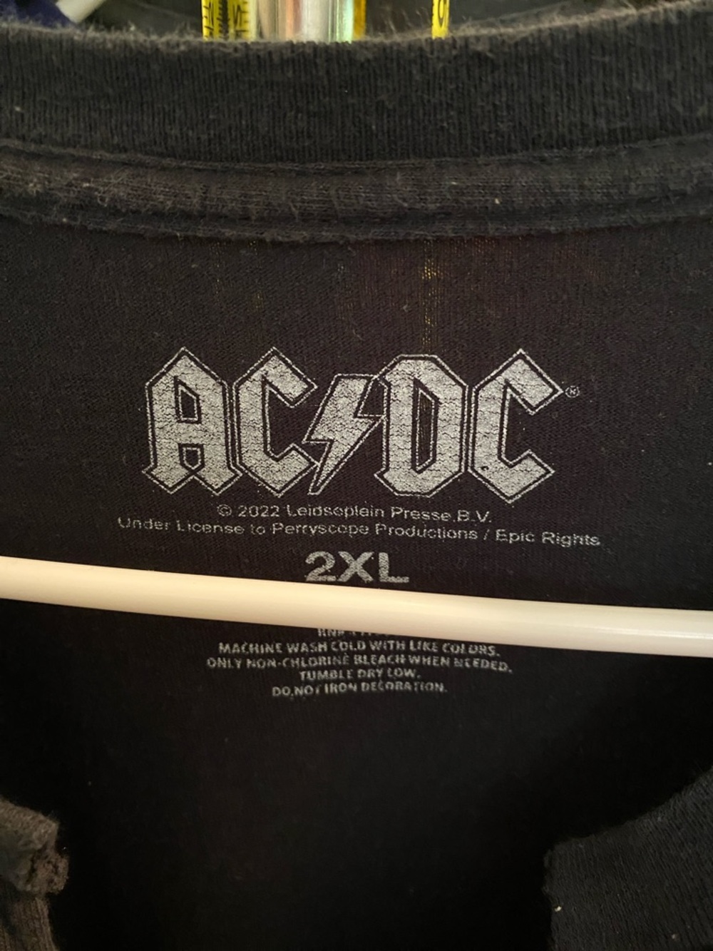 AC/DC Black and Gray 'Highway to Hell' Band Tee with raw hem v-neck and rolled - Picture 2 of 3